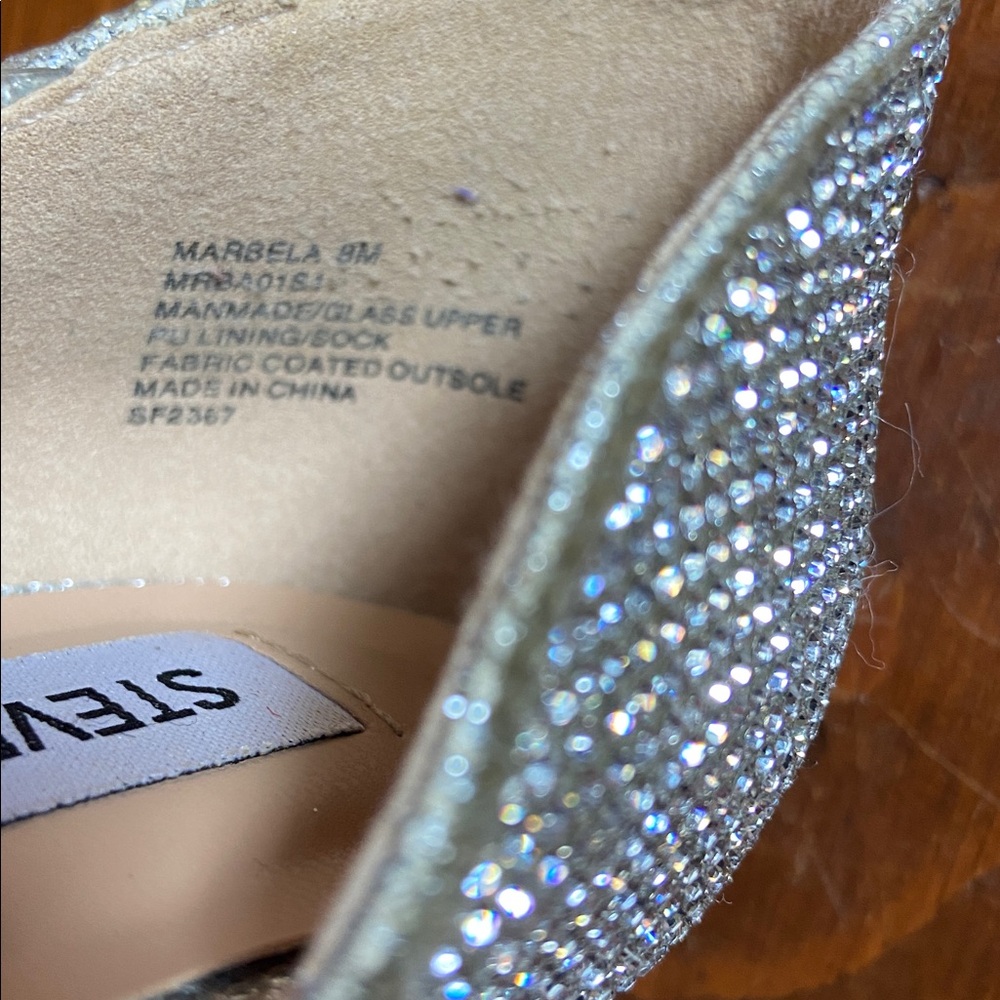 Steve Madden Silver Peekaboo Stiletto Heels - Picture 7 of 11
